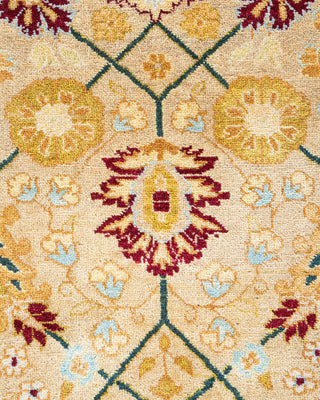 Traditional Mogul Ivory Wool Area Rug 4' 2" x 6' 2" - Solo Rugs
