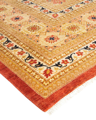 Traditional Mogul Orange Wool Area Rug 12' 2" x 17' 4" - Solo Rugs