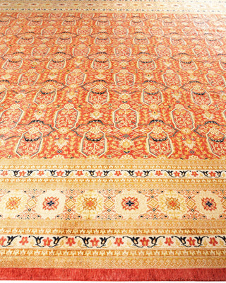 Traditional Mogul Orange Wool Area Rug 12' 2" x 17' 4" - Solo Rugs