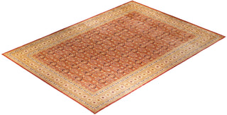 Traditional Mogul Orange Wool Area Rug 12' 2" x 17' 4" - Solo Rugs