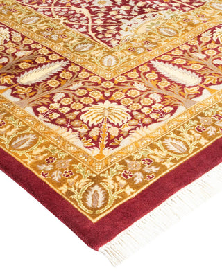 Traditional Mogul Purple Wool Area Rug 9' 0" x 12' 1" - Solo Rugs