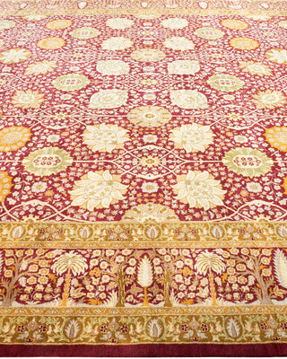 Traditional Mogul Purple Wool Area Rug 9' 0" x 12' 1" - Solo Rugs
