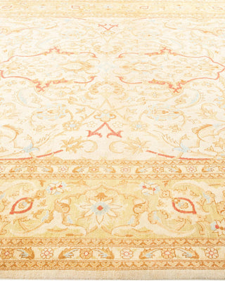 Contemporary Eclectic Ivory Wool Area Rug 9' 1" x 12' 0" - Solo Rugs