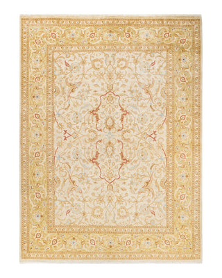 Contemporary Eclectic Ivory Wool Area Rug 9' 1" x 12' 0" - Solo Rugs