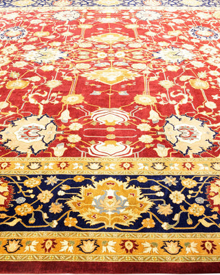 Traditional Mogul Red Wool Area Rug 12' 0" x 18' 2" - Solo Rugs