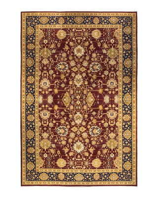 Traditional Mogul Red Wool Area Rug 12' 0" x 18' 2" - Solo Rugs