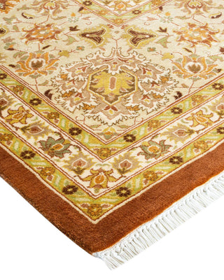 Traditional Mogul Brown Wool Area Rug 10' 1" x 13' 0" - Solo Rugs
