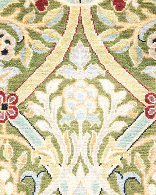 Traditional Mogul Green Wool Runner 2' 6" x 12' 5" - Solo Rugs