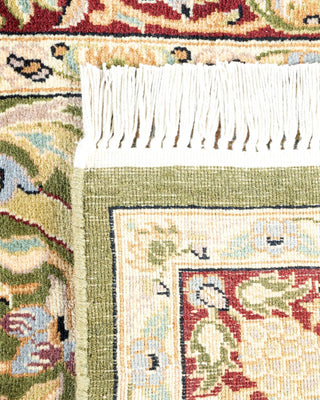 Traditional Mogul Green Wool Runner 2' 6" x 12' 5" - Solo Rugs