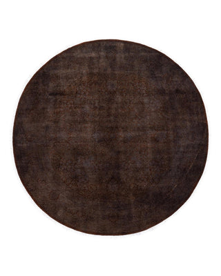 Contemporary Fine Vibrance Brown Wool Round Area Rug 7' 1" x 7' 1" - Solo Rugs