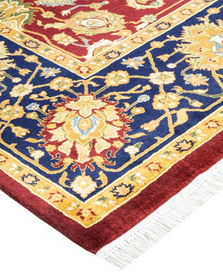 Traditional Mogul Red Wool Area Rug 6' 1" x 9' 6" - Solo Rugs
