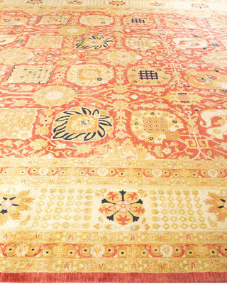 Contemporary Eclectic Orange Wool Area Rug 12' 0" x 18' 6" - Solo Rugs