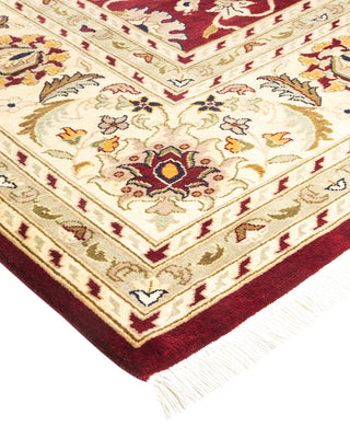 Traditional Mogul Red Wool Area Rug 9' 2" x 12' 5" - Solo Rugs