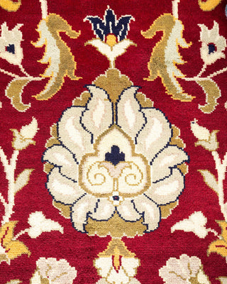 Traditional Mogul Red Wool Area Rug 9' 2" x 12' 5" - Solo Rugs