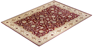 Traditional Mogul Red Wool Area Rug 9' 2" x 12' 5" - Solo Rugs