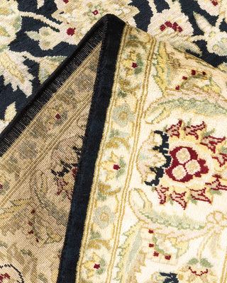 Traditional Mogul Black Wool Area Rug 4' 2" x 6' 4" - Solo Rugs