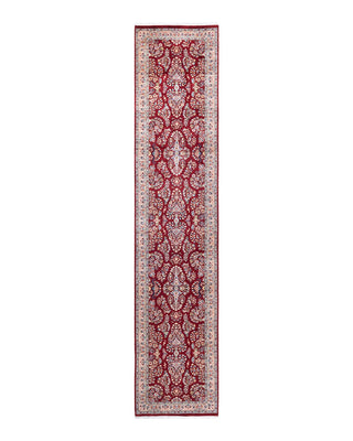 Traditional Mogul Red Wool Runner 2' 6" x 12' 1" - Solo Rugs