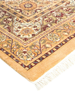 Traditional Mogul Yellow Wool Area Rug 9' 2" x 12' 3" - Solo Rugs