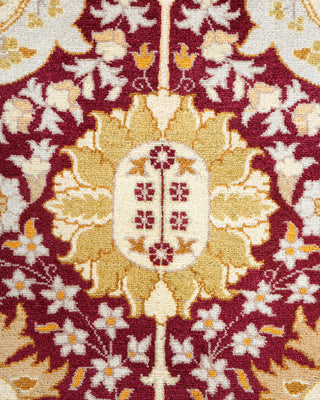 Traditional Mogul Purple Wool Area Rug 6' 2" x 9' 4" - Solo Rugs
