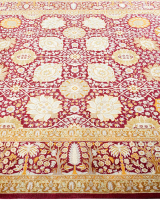 Traditional Mogul Purple Wool Area Rug 6' 2" x 9' 4" - Solo Rugs