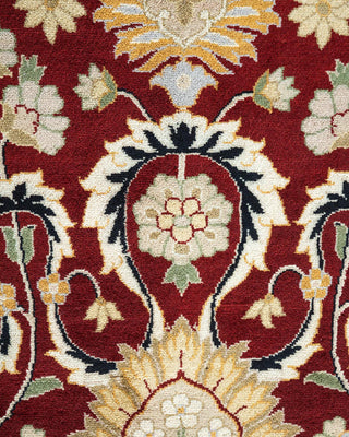 Traditional Mogul Orange Wool Area Rug 9' 1" x 12' 1" - Solo Rugs