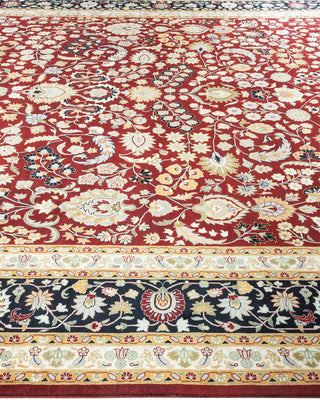 Traditional Mogul Orange Wool Area Rug 9' 1" x 12' 1" - Solo Rugs