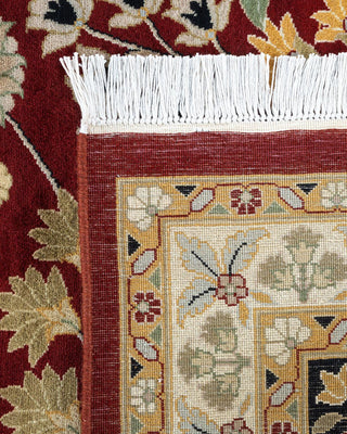 Traditional Mogul Orange Wool Area Rug 9' 1" x 12' 1" - Solo Rugs