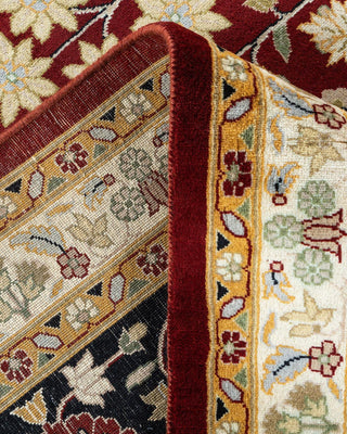 Traditional Mogul Orange Wool Area Rug 9' 1" x 12' 1" - Solo Rugs