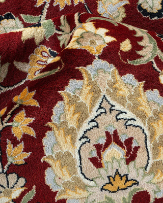 Traditional Mogul Orange Wool Area Rug 9' 1" x 12' 1" - Solo Rugs