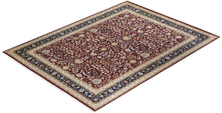 Traditional Mogul Orange Wool Area Rug 9' 1" x 12' 1" - Solo Rugs