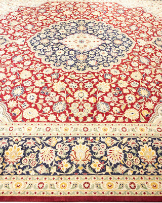 Traditional Mogul Red Wool Area Rug 9' 3" x 11' 9" - Solo Rugs