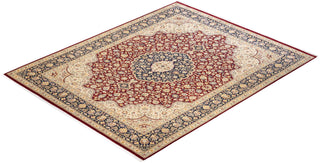 Traditional Mogul Red Wool Area Rug 9' 3" x 11' 9" - Solo Rugs