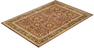 Traditional Mogul Red Wool Area Rug 10' 1" x 13' 9" - Solo Rugs