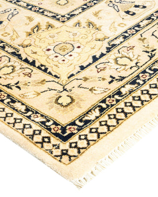 Contemporary Eclectic Ivory Wool Area Rug 9' 1" x 12' 6" - Solo Rugs