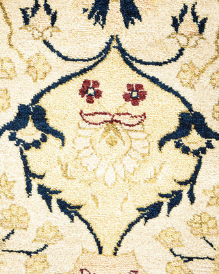 Contemporary Eclectic Ivory Wool Area Rug 9' 1" x 12' 6" - Solo Rugs