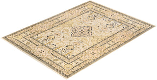 Contemporary Eclectic Ivory Wool Area Rug 9' 1" x 12' 6" - Solo Rugs