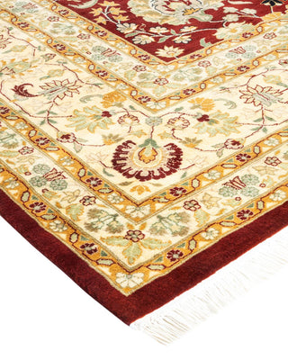 Traditional Mogul Red Wool Area Rug 9' 2" x 12' 5" - Solo Rugs
