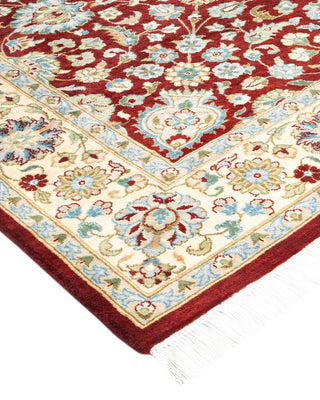 Traditional Mogul Red Wool Area Rug 4' 2" x 5' 10" - Solo Rugs
