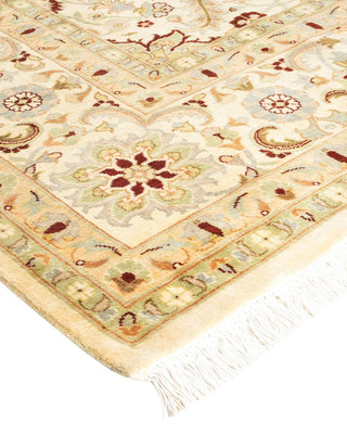 Traditional Mogul Ivory Wool Area Rug 9' 1" x 12' 4" - Solo Rugs
