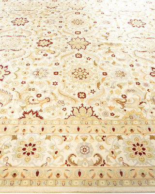 Traditional Mogul Ivory Wool Area Rug 9' 1" x 12' 4" - Solo Rugs