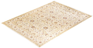 Traditional Mogul Ivory Wool Area Rug 9' 1" x 12' 4" - Solo Rugs