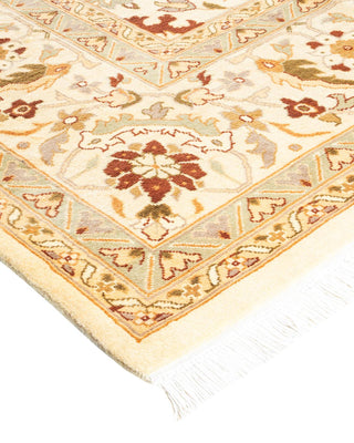Traditional Mogul Ivory Wool Area Rug 9' 1" x 12' 1" - Solo Rugs