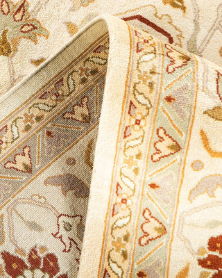 Traditional Mogul Ivory Wool Area Rug 9' 1" x 12' 1" - Solo Rugs