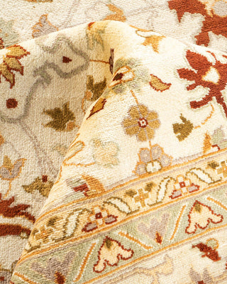 Traditional Mogul Ivory Wool Area Rug 9' 1" x 12' 1" - Solo Rugs
