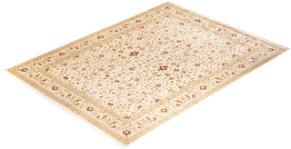 Traditional Mogul Ivory Wool Area Rug 9' 1" x 12' 1" - Solo Rugs