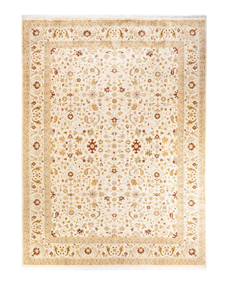Traditional Mogul Ivory Wool Area Rug 9' 1" x 12' 1" - Solo Rugs