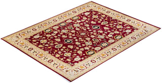Traditional Mogul Red Wool Area Rug 9' 3" x 11' 10" - Solo Rugs
