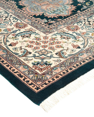Traditional Mogul Green Wool Area Rug 8' 3" x 10' 5" - Solo Rugs