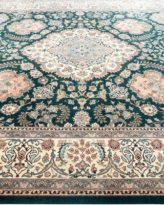Traditional Mogul Green Wool Area Rug 8' 3" x 10' 5" - Solo Rugs