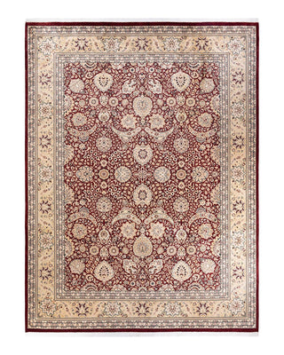 Traditional Mogul Red Wool Area Rug 9' 2" x 12' 1" - Solo Rugs